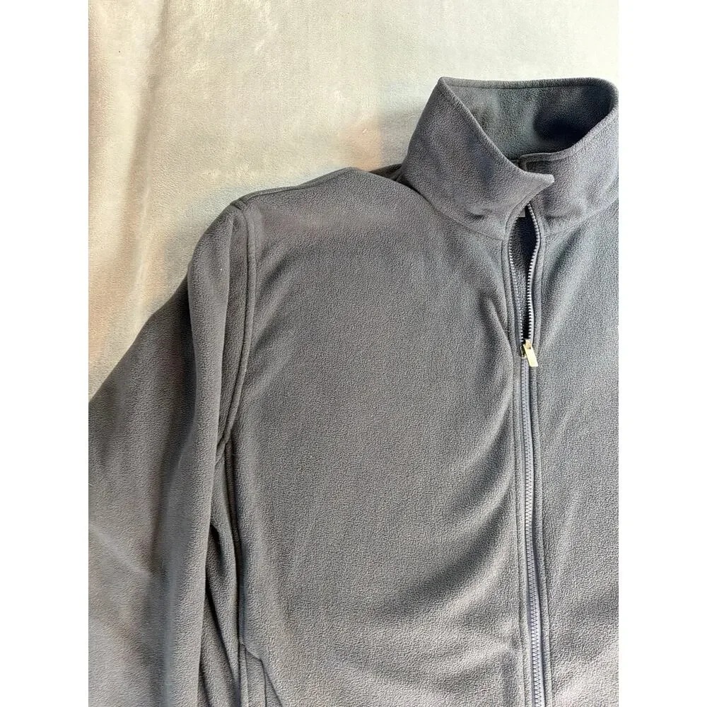 The North Face Jacket Mens XXL Grey Grid Fleece Full Zip Smoked Pearl